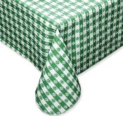 Tavern Checks Green Vinyl Tablecloth